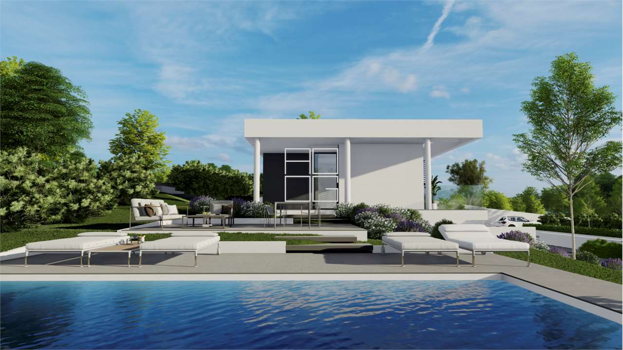 Design-Villa mit wunderschönem Seeblick in Planung in Moniga del Garda