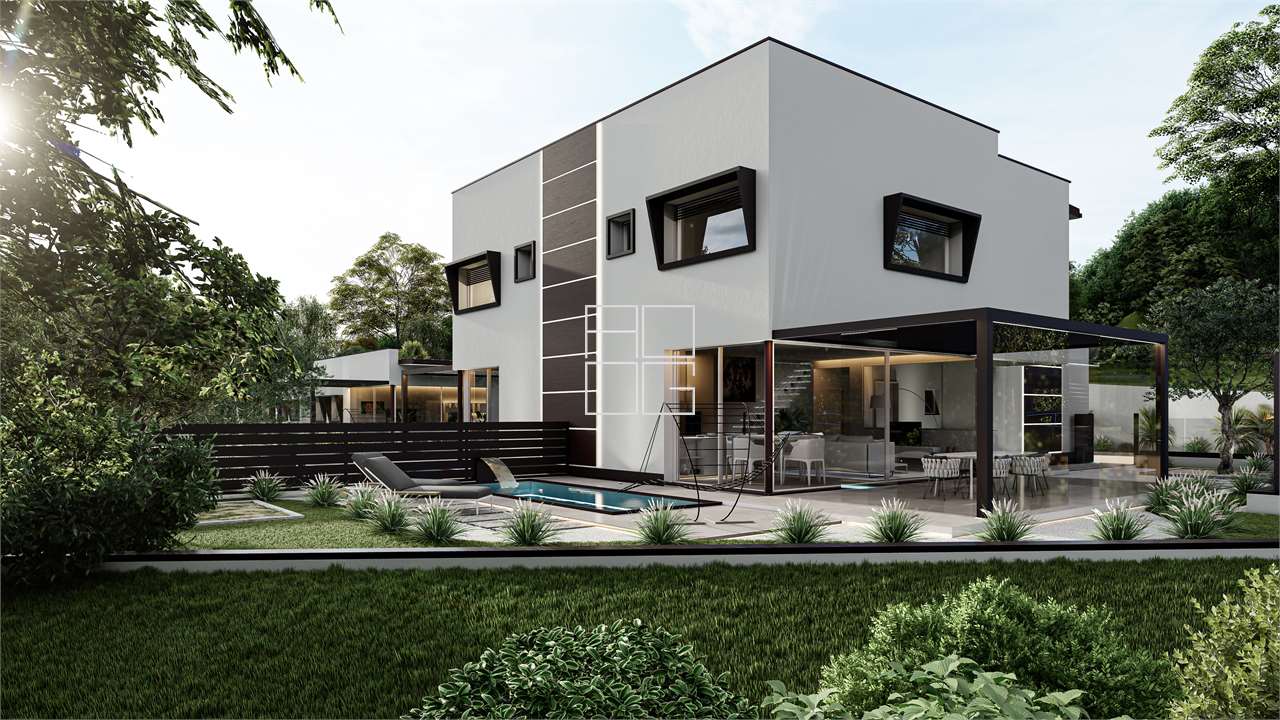 Design semi-detached house soon to be built in Polpenazze del Garda