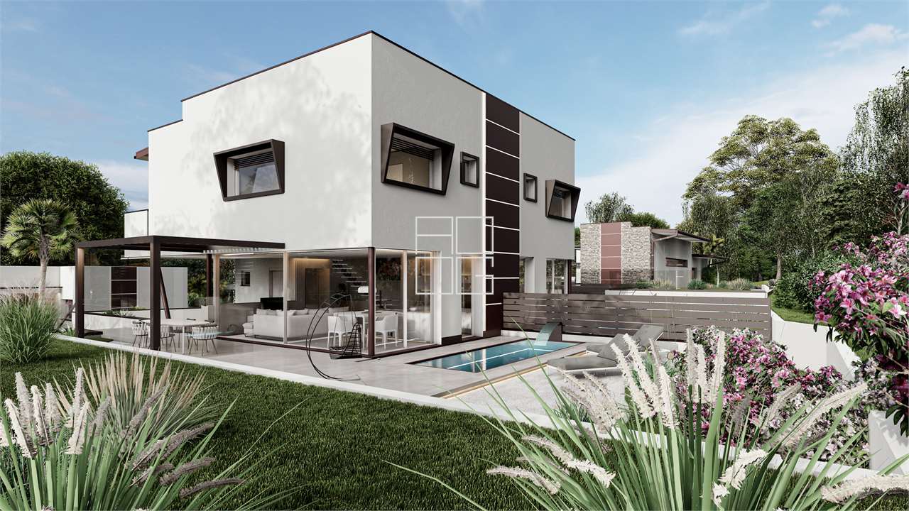 Design semi-detached house soon to be built in Polpenazze del Garda