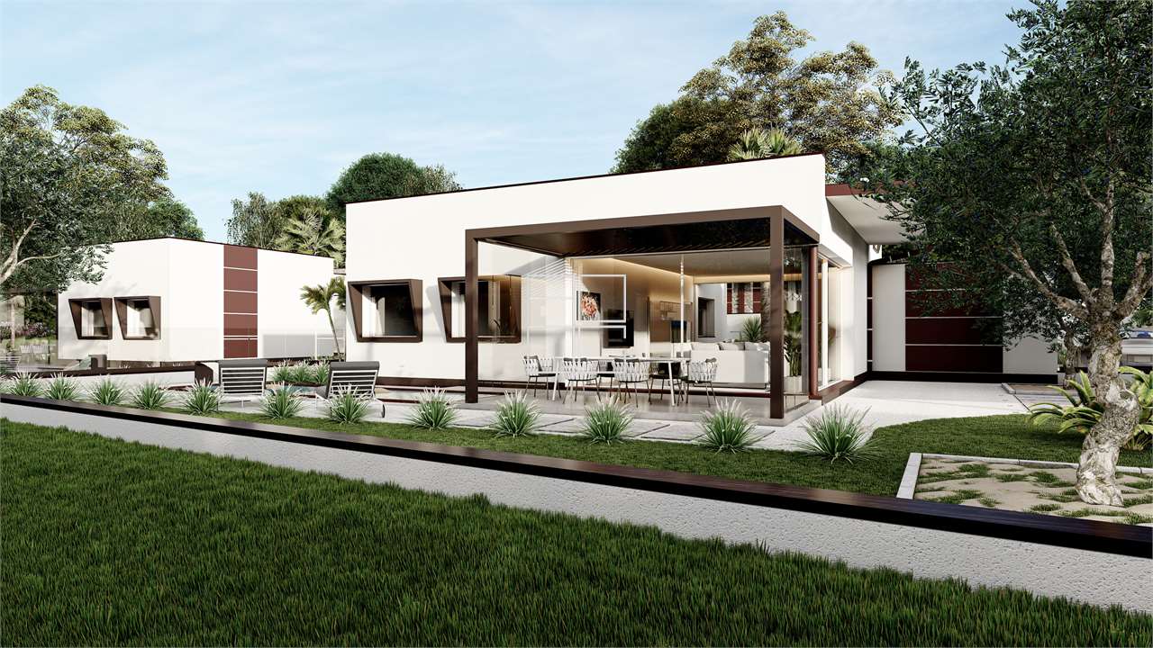 Design-Einzelvilla, baldiger Baubeginn in Polpenazze del Garda